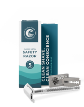 Load image into Gallery viewer, Plastic Free Shaving Co Double Edge Razor with 5 Blades