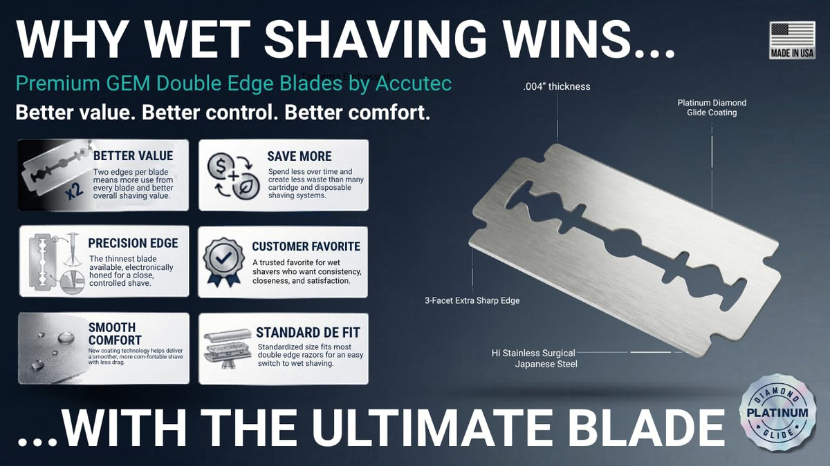 Personna Gem Platinum Diamond Glide Double Edge Razor Blades - 100 Pac ...