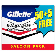 Load image into Gallery viewer, Gillette Wilkinson Sword Double Edge Razor Blades - 55 Blade Saloon Pack