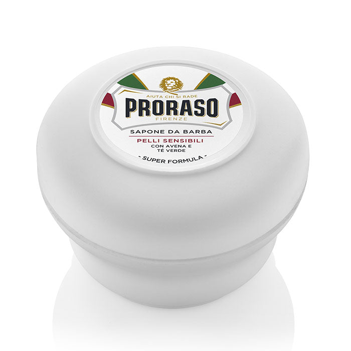 Proraso White Soap Bowl - 'Sensitive' with Green Tea & Oat Extract 150ml