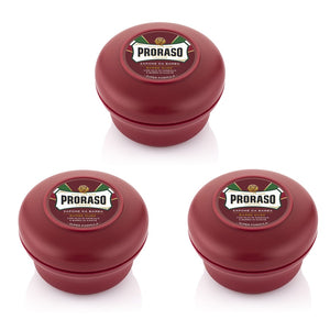 Triple Pack Proraso Soap Bowls - Red