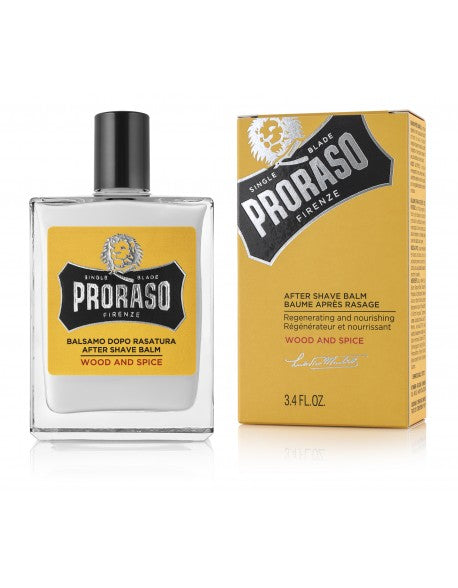 Proraso Aftershave Balm Wood and Spice - 100ml Yellow