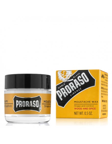 Proraso Moustache Wax Wood and Spice - 15ml Yellow